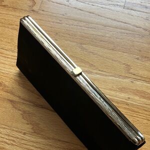 Vintage Black Clutch with Gold Accents